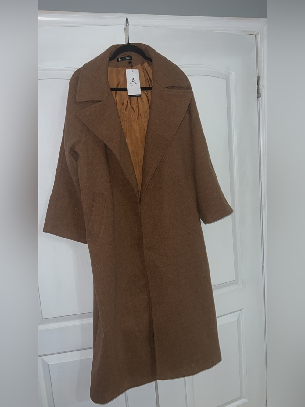Long Brown Teddy Coat  ANEWST A- Cozy Chic Outerwear size M BN - Picture 5 of 11